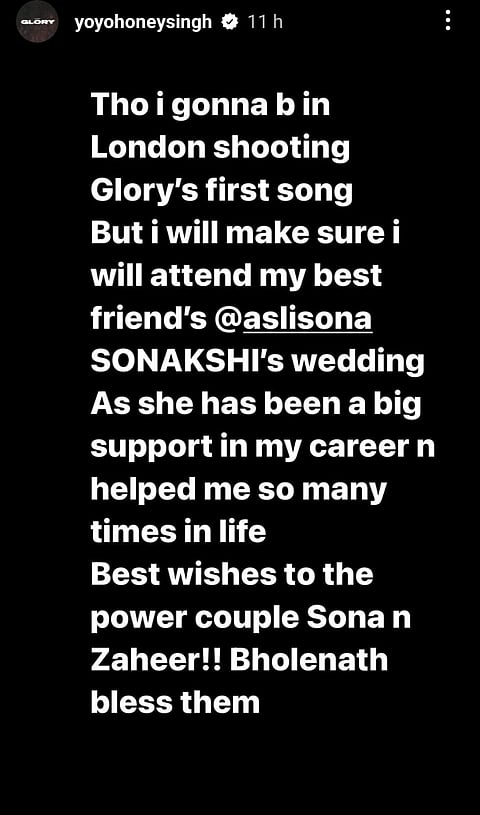 Honey Singh wishes Sonakshi Sinha on her wedding with Zaheer Iqbal